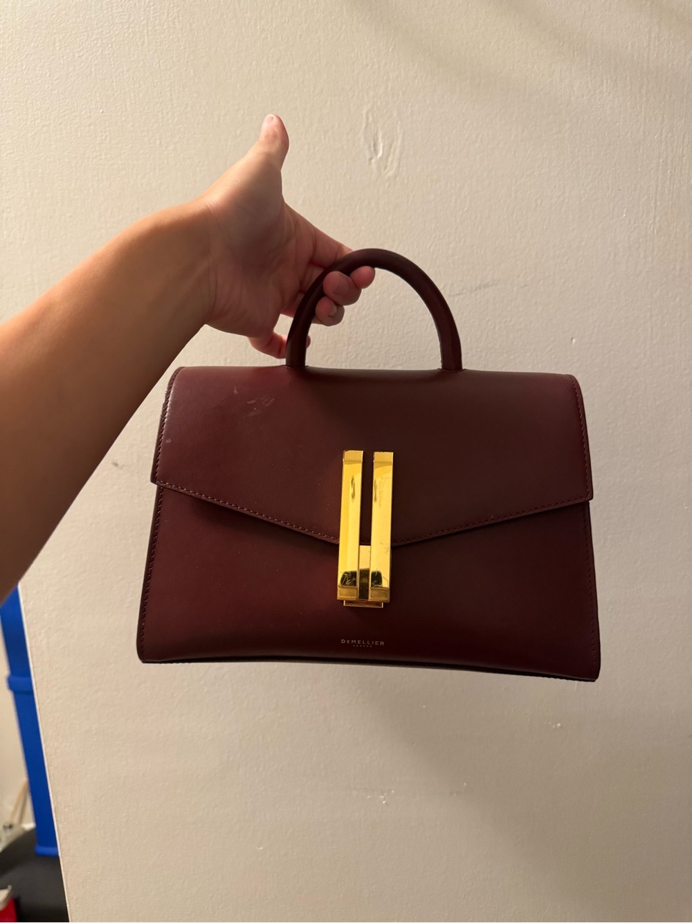 Top-Handle Women's Leather Satchel - Burgundy